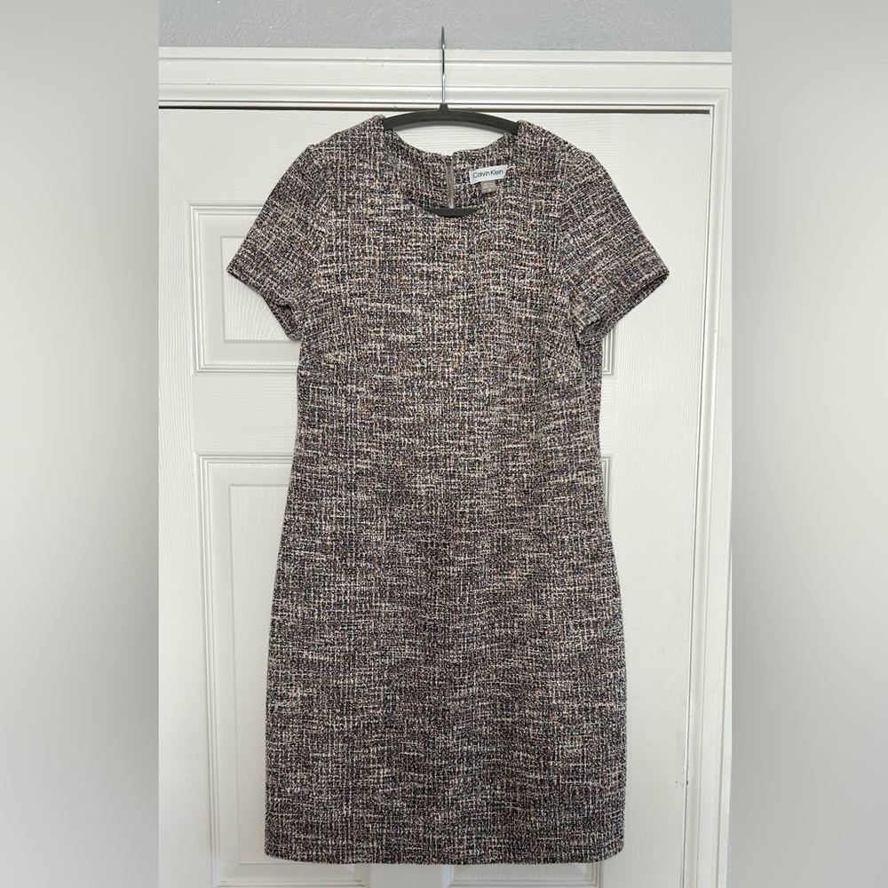 Calvin Klein Tweed Sheath Dress Women's Size 10